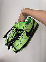 Женские кроссовки Nike SB Dunk Low x Powerpuff Girls Buttercup зеленого цвета