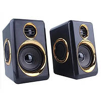 Компьютерные колонки Kisonli T-005 2.0 6W Black-Gold GG, код: 8139108