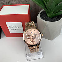 Женские наручные часы Томми Халфайгер металлические часы на руку Tommy Hilfiger Розовое золото Nestore Жіночий