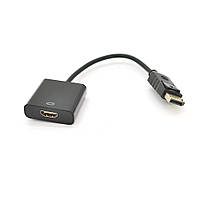 Конвертер Display Port (папа) на HDMI(мама) 30cm, Black, 1080p, Пакет h