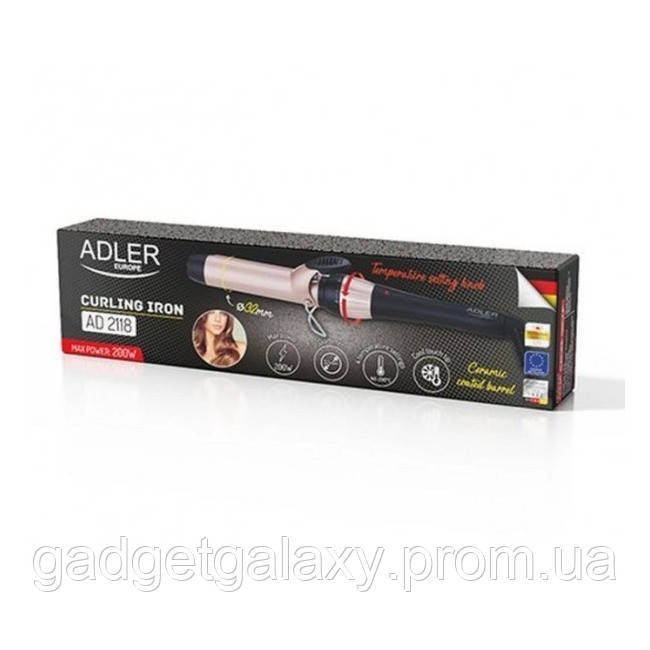 Плойка для волос 32 мм Adler AD 2118 с терморегулятором GG, код: 7846604 - фото 5 - id-p2180008114