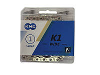 Ланцюг KMC К1 WIDE 1/2"х1/8", BMX Silver Код