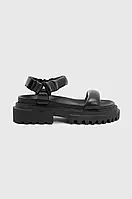 Urbanshop com ua Шкіряні сандалі AllSaints Helium Sandal жіночі колір чорний на платформі WF612Y РОЗМІРИ