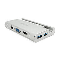 Хаб-конвертор VEGGIEG TC07-S Type-C (папа) на Type-C(мама) + USB3.0*3(мама) + HDMI(мама) + SD/TF, 10см,