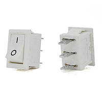 Переключатель ON-ON KCD1-102, 250VAC / 6A, 3 контакта, White, Q100 p