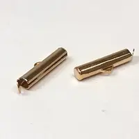 Концевик трубочка слайдер фурнитура для бижутерии 25 мм золото