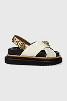 Urbanshop com ua Шкіряні сандалі Kurt Geiger London Orson Cross Strap Sandal жіночі колір білий на платформі