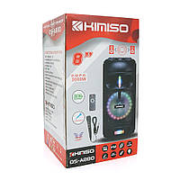 Мощная акустическая система с подсветкой Kimiso QS-A880, 100W, Bluetooth микрофон, встроенный аккум 3700mAh,