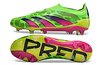 Бутси Adidas Predator FG Green Футбольне взуття з шипами зелені Адідас предатор зеленого кольору унісекс без шнурівки