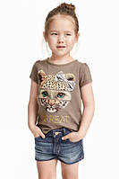 H&M футболка для девочки трикотажный топ H&M размер 6-8 лет рост 122-128 (0350267007)