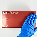 (Міцні) S РукавичкиHOFFEN (Hoff Medical) латексні нестерильні неопудрені 25 пар Сині, фото 3