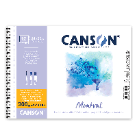 Альбом для акварели на спирали Montval, 24х32см, 300г/м2, 12 л, натуральный белый, среднее зерно, Canson