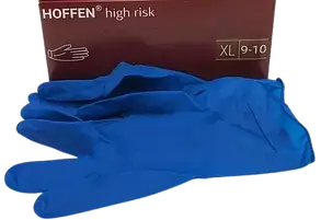 XL Рукавички HOFFEN (Hoff Medical) латексні нестерильні неопудрені 25 пар Сині