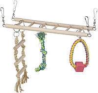 Мост для грызунов Trixie подвесной с игрушками 29 x 25 x 9 см (натуральные материалы) p