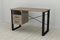 Письменный стол с ящиками Ferrum-decor Оскар 750x1200x700 металл Черный ДСП Сонома Трюфель 16 мм (OSK0047)