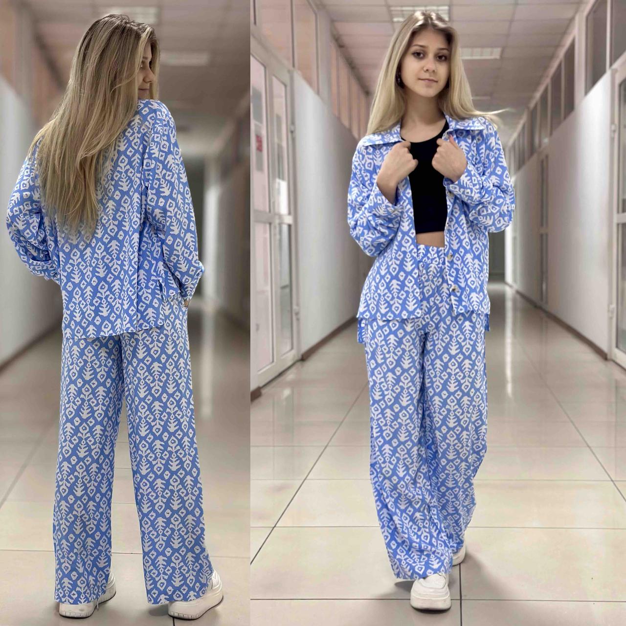 Костюм дитячий для дівчинки трійка штапель Ніка| на ріст 134-160р.