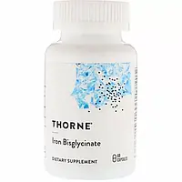 Железо, Iron Bisglycinate, Thorne Research, 60 капсул