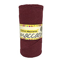 Эко хлопковый шнур Cotton Macrame Maccaroni 2,5 мм, бордовый