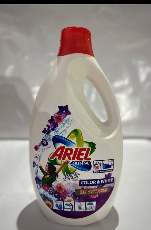 Гель для прання Ariel Actilift Color&White+Lenor 3D Actives універсальний 5.775 л