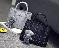 Женская мини сумочка с брелком мишкой, маленькая сумка на плечо SM