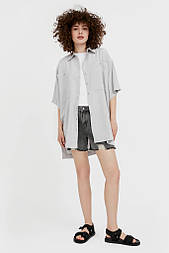 Жіноча рубашка oversize Finn Flare S21-11076-207 сіра XS