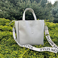 Стильная женская сумка на плечо качественная экокожа, женская сумочка вместительная мягкая SM Серый