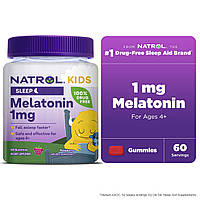Natrol, Kids, мелатонин, для детей от 4 лет, ягодный вкус, 60 жевательных конфет
