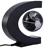 Нічник Глобус левітуючий Globe Magnetic з Led підсвічуванням Чорний, фото 2