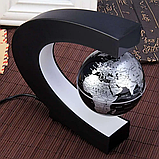 Нічник Глобус левітуючий Globe Magnetic з Led підсвічуванням Чорний, фото 3