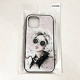Чохол для Apple Iphone 12 Pro Max дівчина в окулярах. Колір: рожевий, фото 2