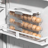 Контейнер для хранения яиц на боковую дверцу холодильника 3 яруса Белый - htpk