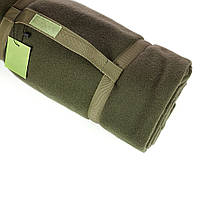 Тактический флисовый плед 150х200см – одеяло для военных с чехлом. UT-489 Цвет: хаки