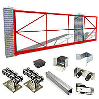 Каркас откатных (сдвижных) ворот из Т-профиля для проезда 3,6-4,3 м.