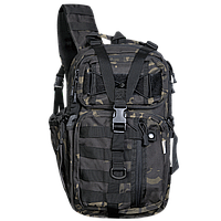 Однолямочный тактический рюкзак со скрытым отделением для оружия Camotec TCB Multicam Black, военный рюкзак