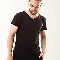 Мужская повседневная футболка, черная / Спортивная футболка для мужчин / Футболка с коротким рукавом L