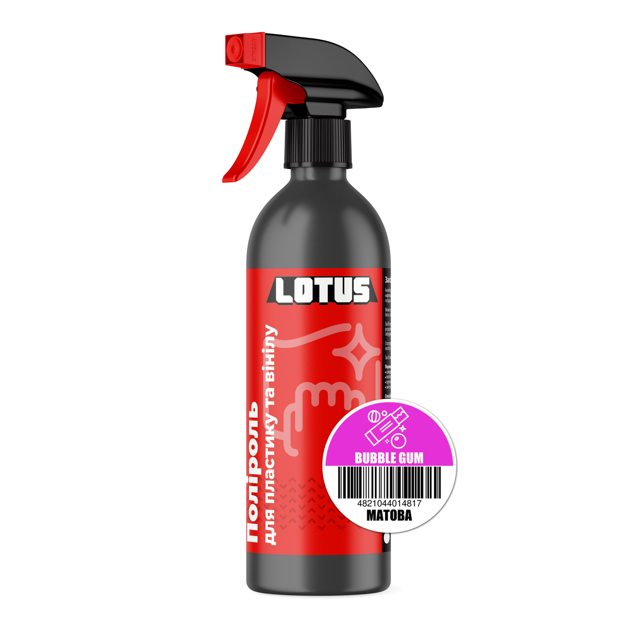 Поліроль для пластику та вінілу Lotus «Bubble Gum» Матова 500 мл, фото 1