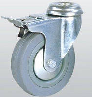 Аппаратное колесо SNB поворотное с отверстием и тормозом 125 мм (3006-S-100-P) Mix
