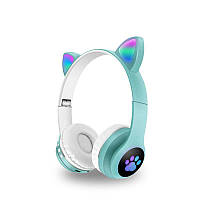 Полноразмерные наушники беспроводные Cat Headset M23 Bluetooth Зеленые Mix