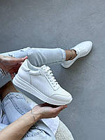 Белые женские кроссовки с перфорацией Кроссовки женские перфорированные Кроссовки женские кожаные летние 39