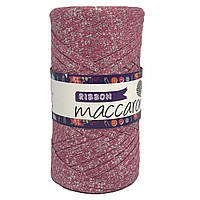 Трикотажний плоский шнур Ribbon Glitter з люрексом Maccaroni,розовый
