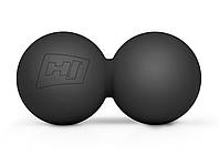 Силиконовый массажный двойной мяч 63 мм Hop-Sport HS-S063DMB Черный UP, код: 6596819
