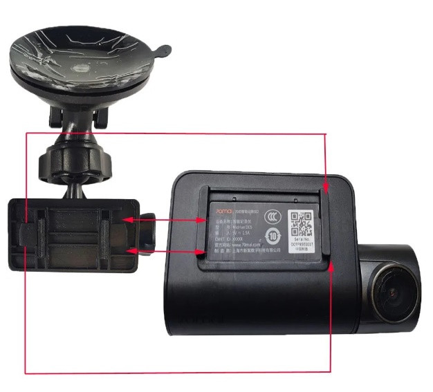 Поворотне Кріплення відеореєстратора Xiaomi 70Mai Dash Cam Pro D08/D05/D02 на присоску + зміцнення комплект
