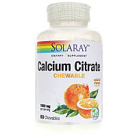 Цитрат кальция Calcium Citrate Solaray 1000 мг вкус апельсина 60 жевательных таблеток Mix