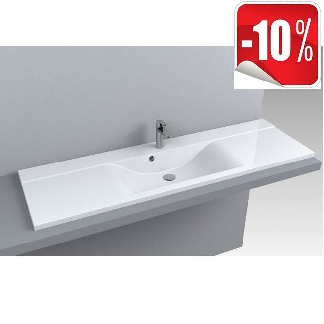 

Раковина-столешница 150х46 из искусственного камня Fancy Marble Margo, Белый