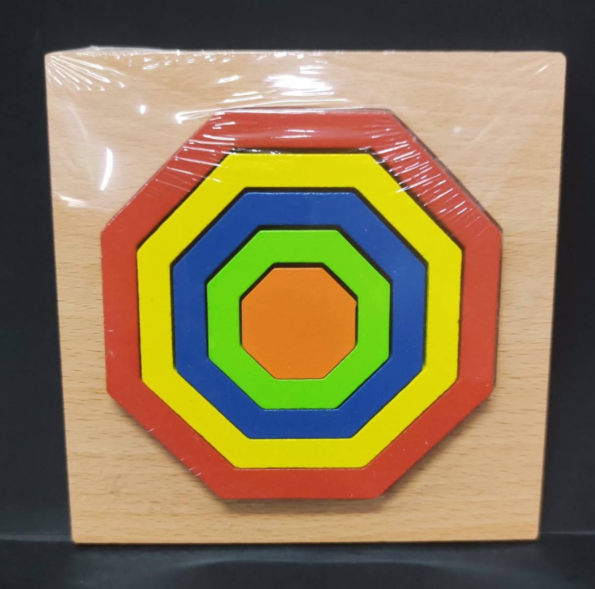 

Деревянная игрушка рамка - вкладыш Восьмигранник (головоломка, пазл), MD 2090