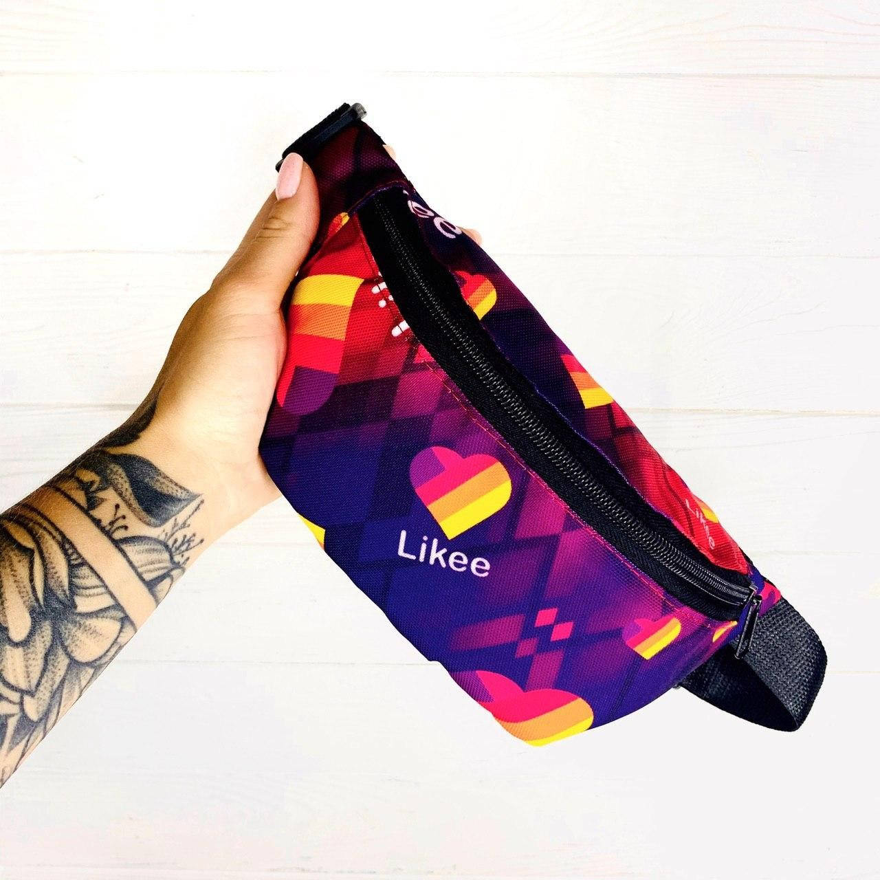 

Бананка текстиль фиолет принт "Likee"