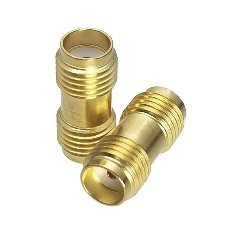 

SMA переходник Unitoptek PR SMA-2/3, SMA female (jack) - SMA female (jack) без штырьков с обеих сторон, Золотистый