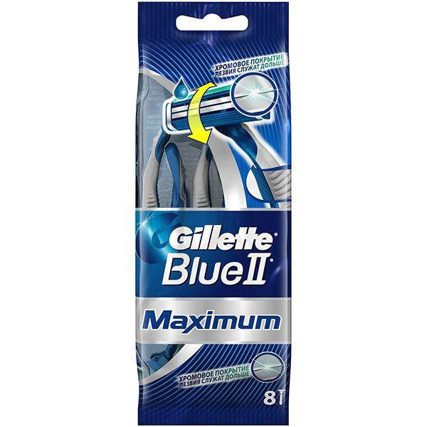 

Одноразовые бритвы GILLETTE BLUE ІІ Maximum 6+2шт. бесплатно, Синий