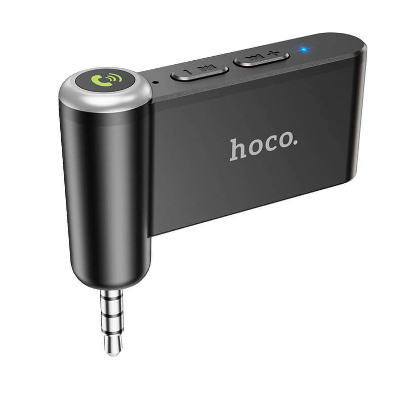 

Аудиоадаптер Bluetooth aux гарнитура в машину HOCO Magic music car AUX BT receiver E58 |BT5.0, Mic| Черный
