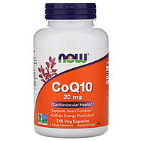Коэнзим Q10 CoQ10 Now Foods 30 мг 240 вегетарианских капсул Mix